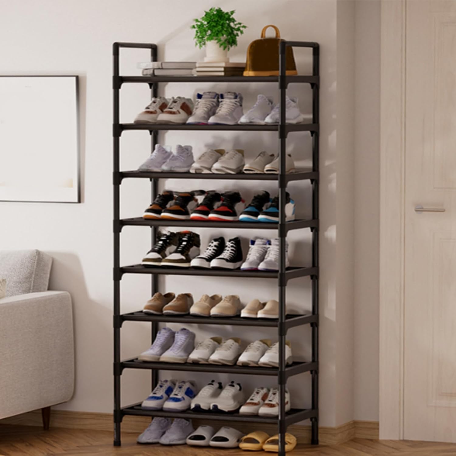 ☆シューズラック8段 オープンラック シェルフ収納 下駄箱 良い 玄関